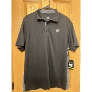Vortex Mens Escape Polo Short Sleeve Shirt Large Black Golf Office Preppy Casual